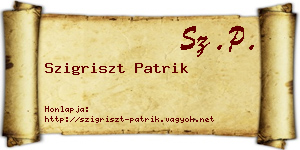 Szigriszt Patrik névjegykártya